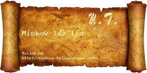 Miskov Tália névjegykártya
